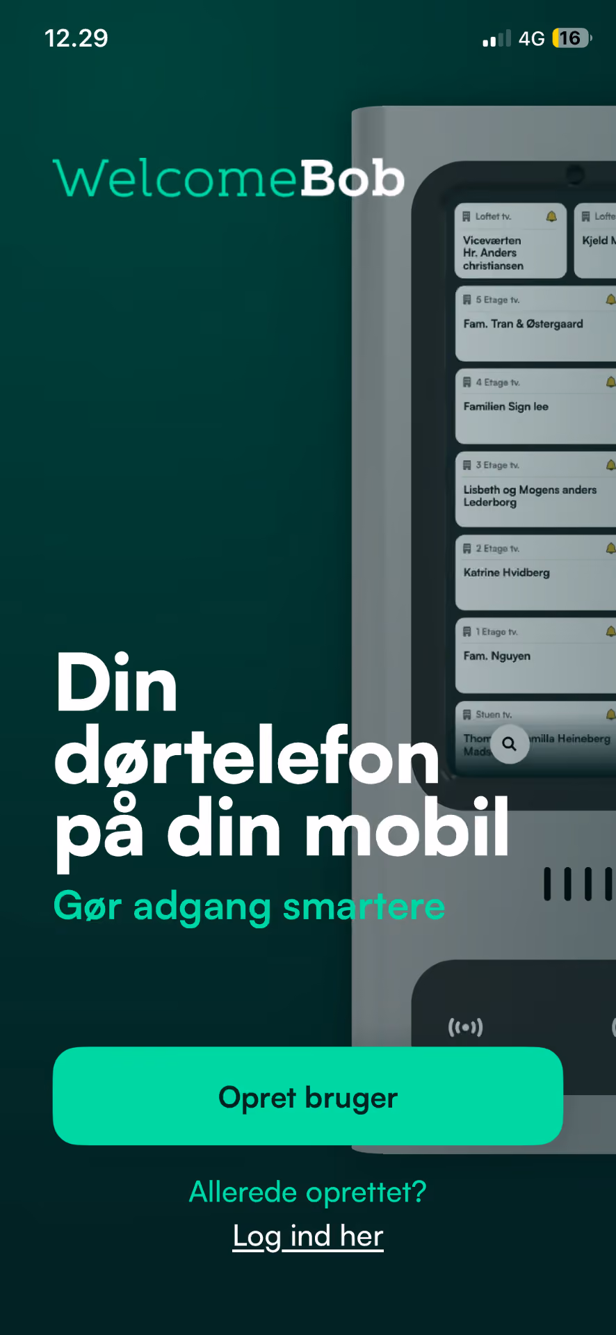 WelcomeBob app , Velkommen