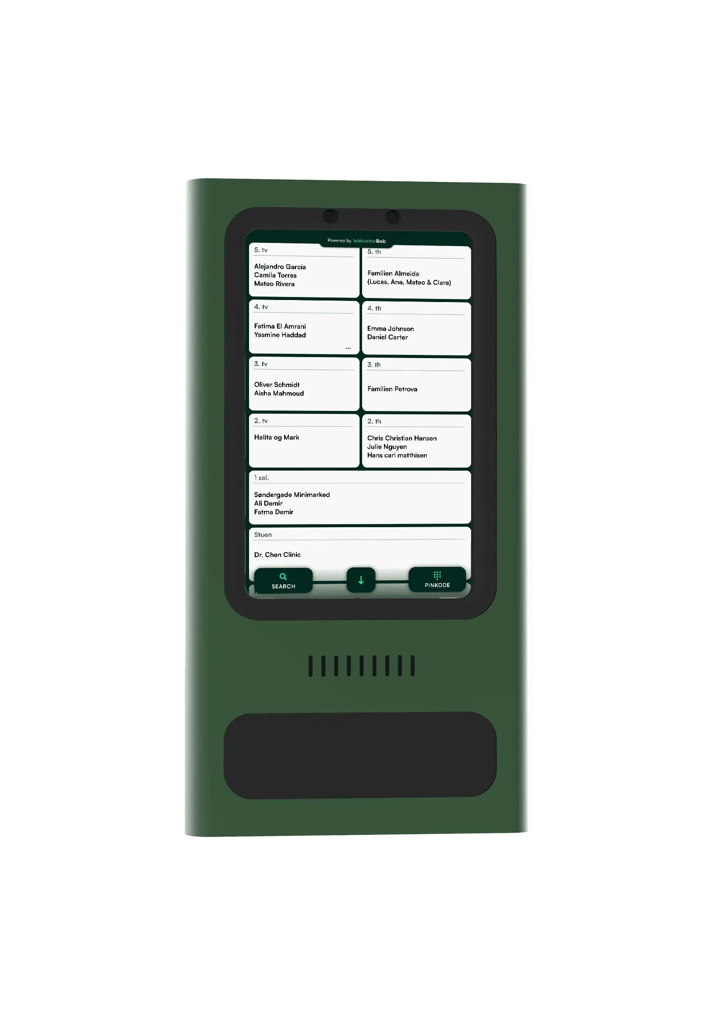 WelcomeBob udenpåliggende dørtelefon set forfra , Grøn