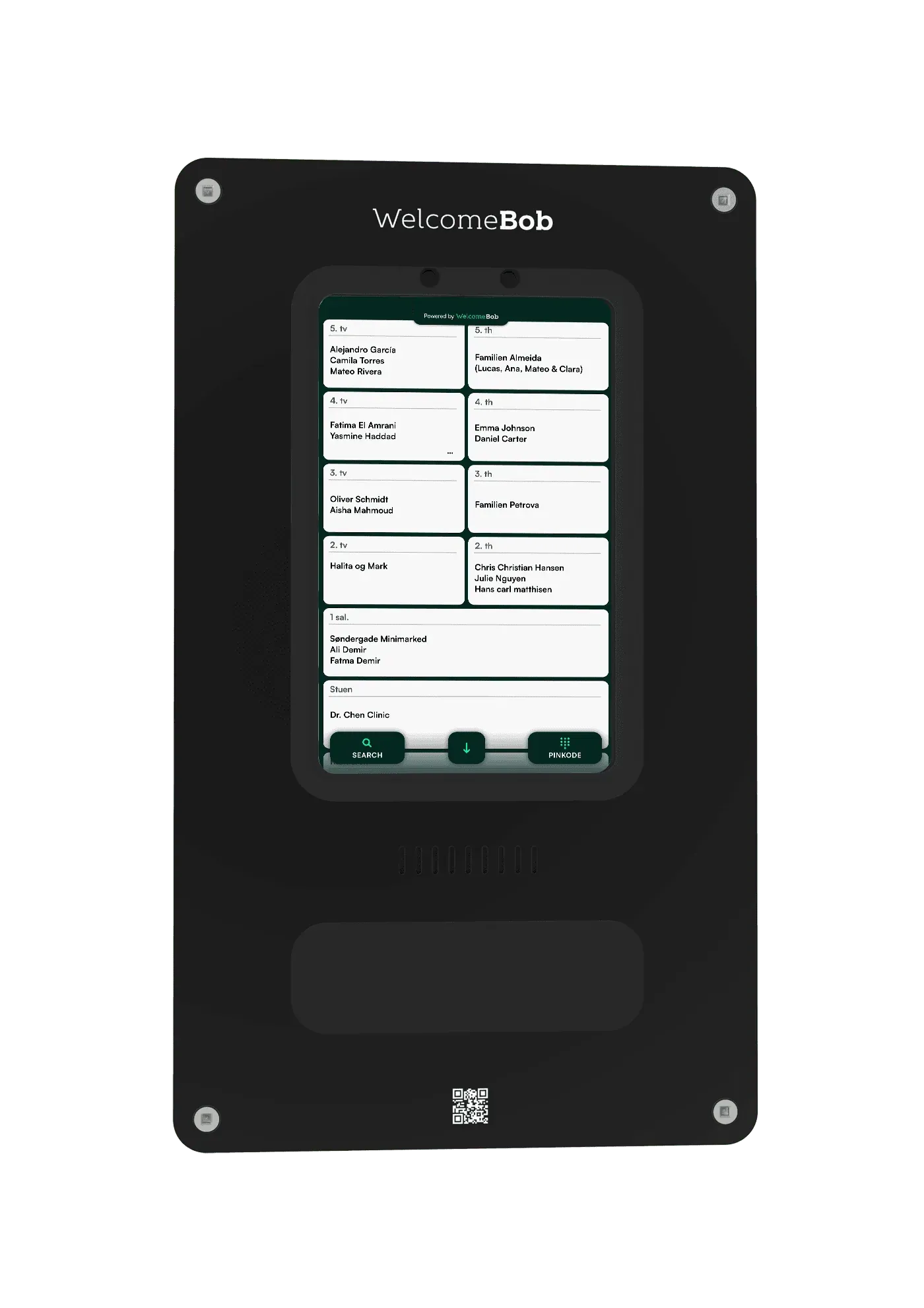 WelcomeBob planforsænket dørtelefon set forfra , Sort