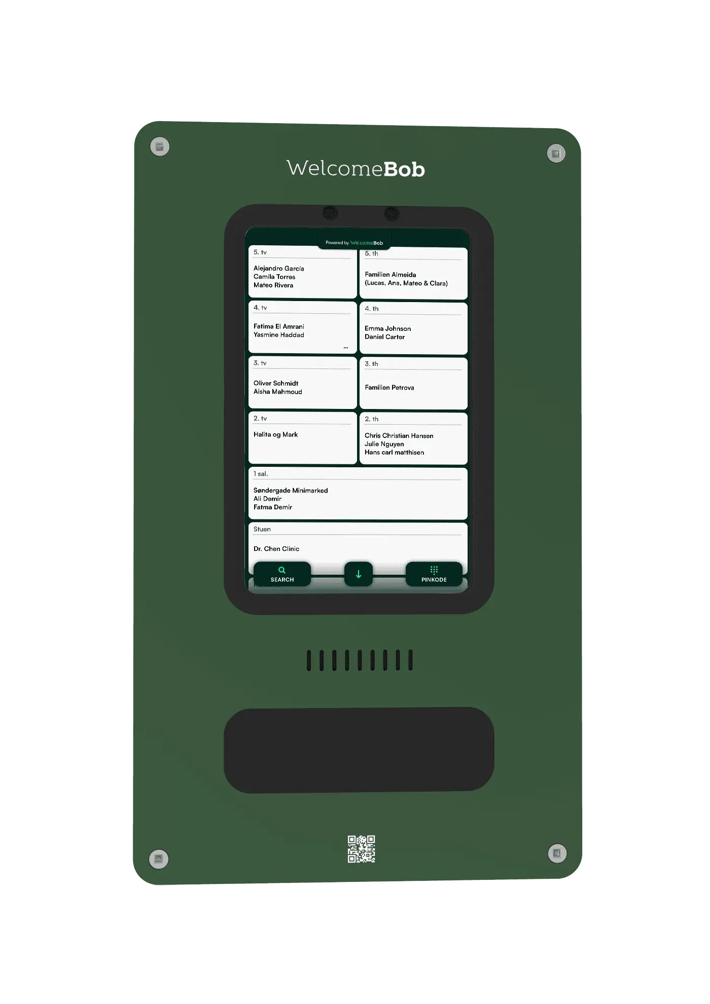 WelcomeBob planforsænket dørtelefon set forfra , Grøn