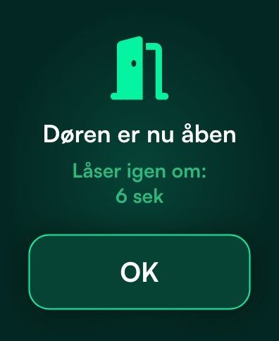 Smartwatch viser 'Døren er åben'