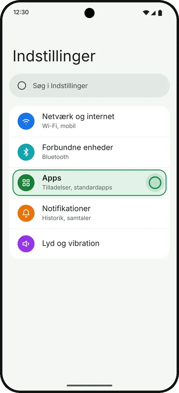Tryk på »Apps«.