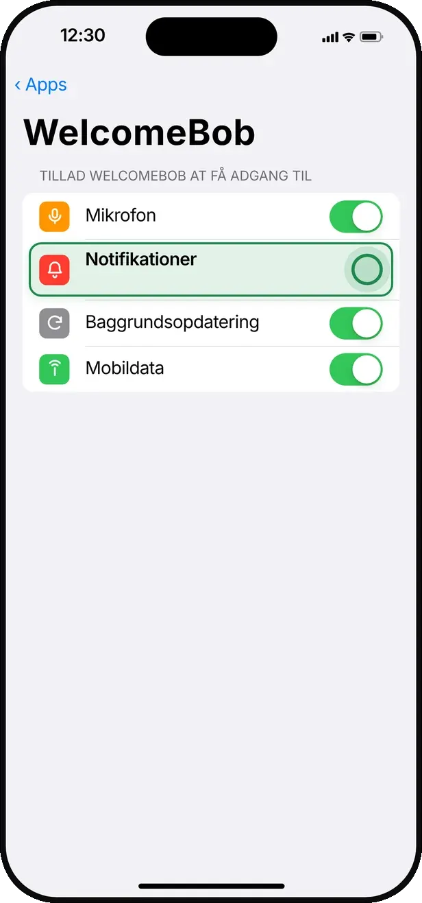 Tryk på »Notifikationer«.